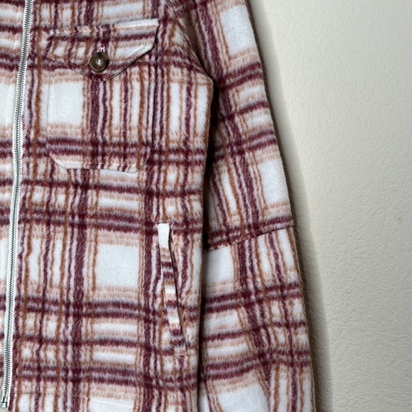 NWOT Anthropologie Avec Les Filles Plaid/Buffalo Check Fleece Zip Up Jacket Sz M - Picture 5 of 9